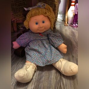 1980’s Flower Kid Doll in Hand Made Dress / w cabbage patch diaper / Antique